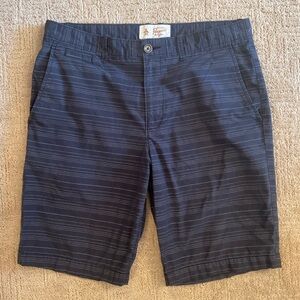 β
2/$20 Penguin by Munsingwear Navy Striped Men's Flat Front Shorts Size 32 EUC